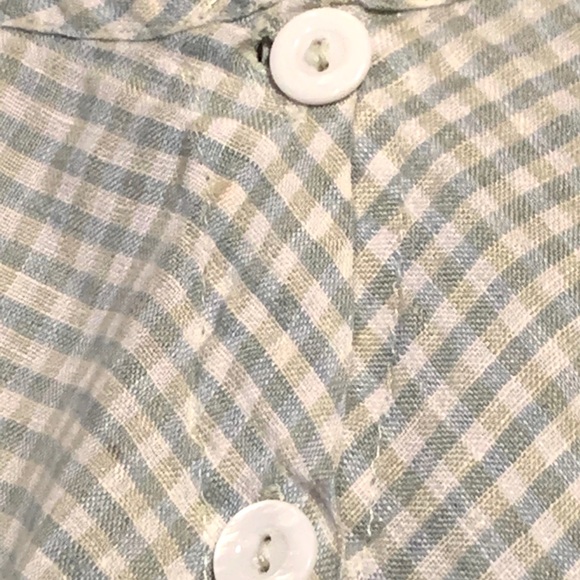 FLAX Classic Linen Gingham Top: M - Picture 4 of 6